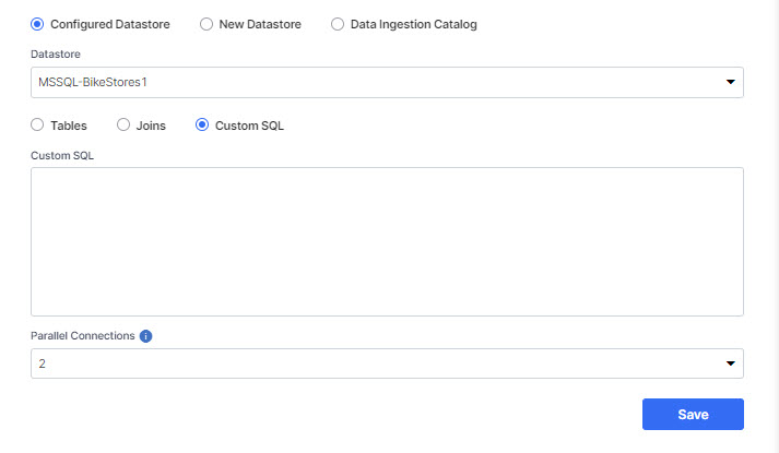 Configure Datastore for Custom SQL